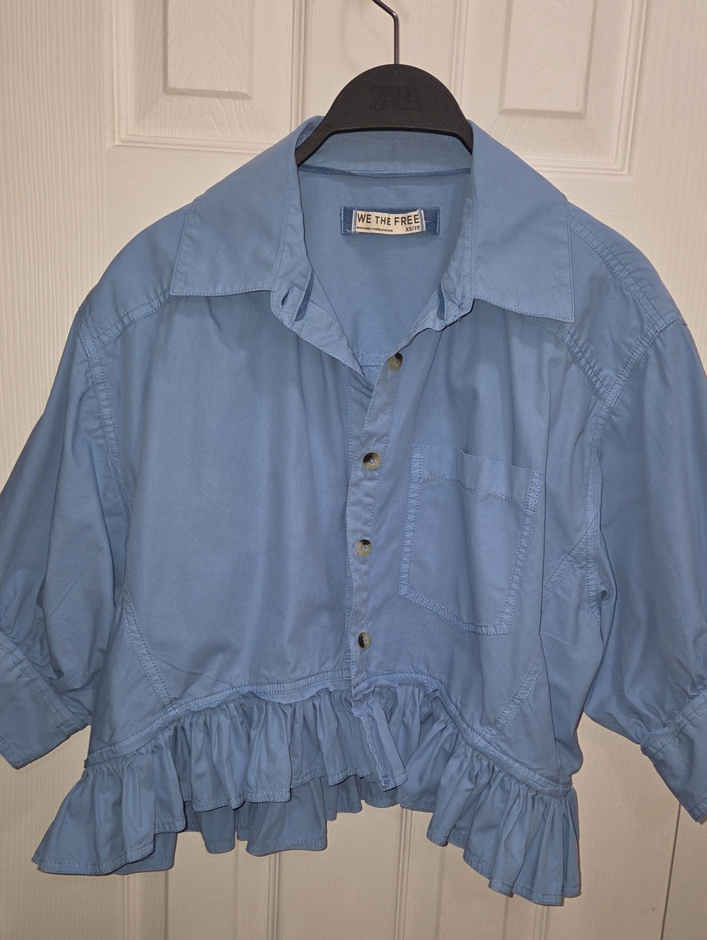 We The Free Ruffled Hem Button-Down Women's Top - Picture 6 of 8